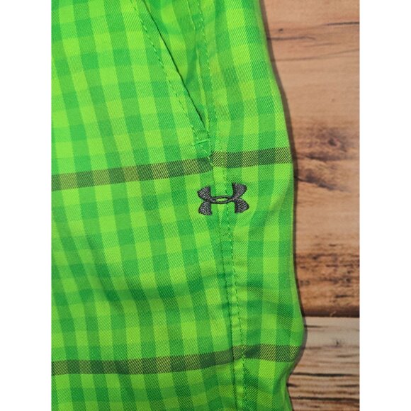 Under Armour Mens Green Plaid Golf Shorts 32 - Picture 4 of 8
